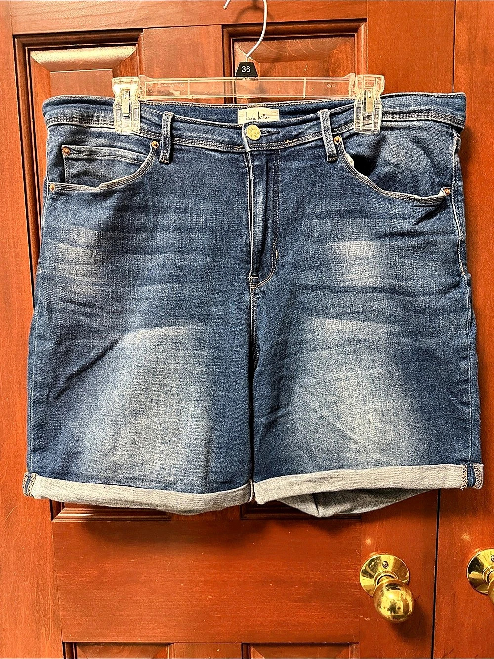 Nicole Miller “New York” Distressed SOHO High rise Women's Blue Denim Jean Short